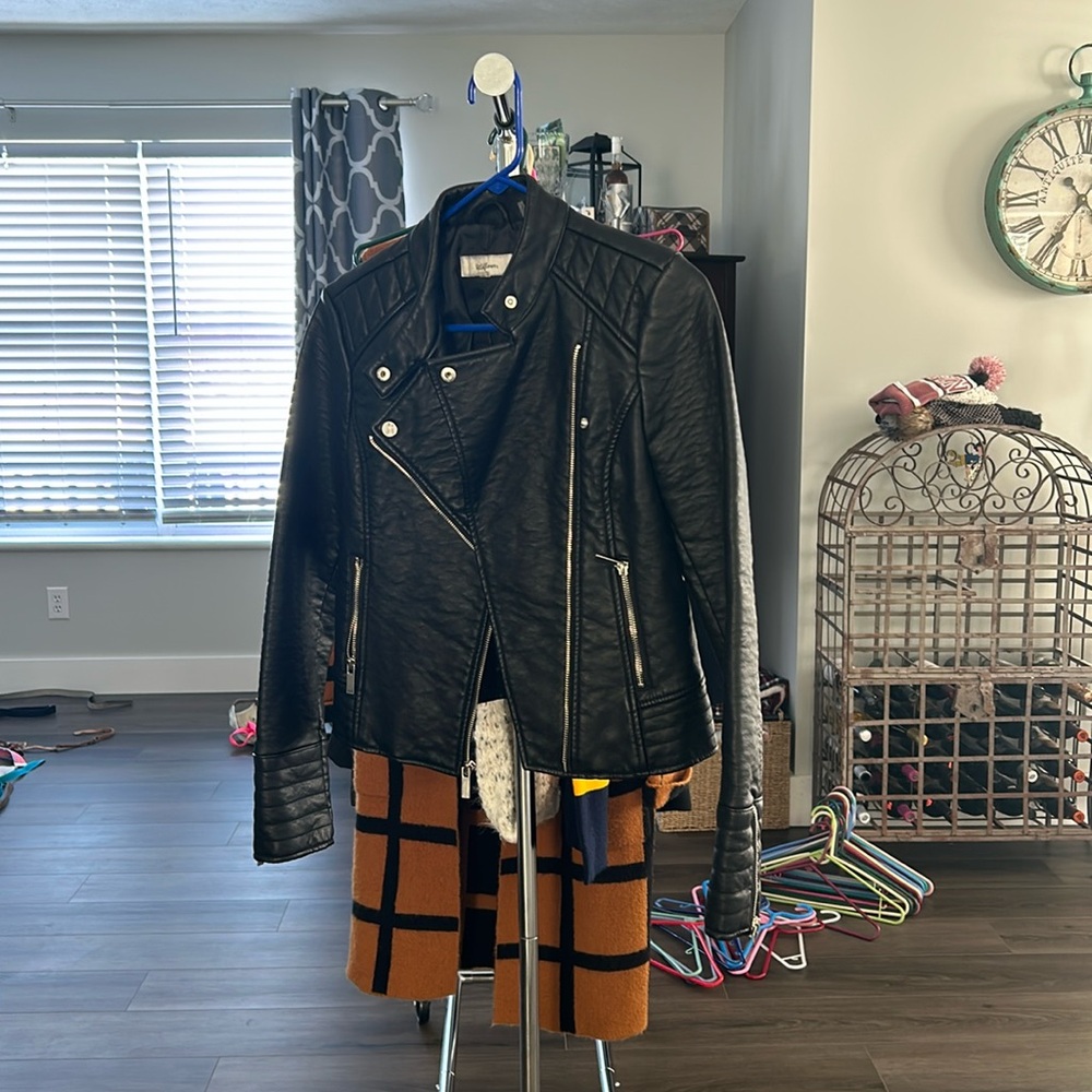 Wildflower black leather jacket